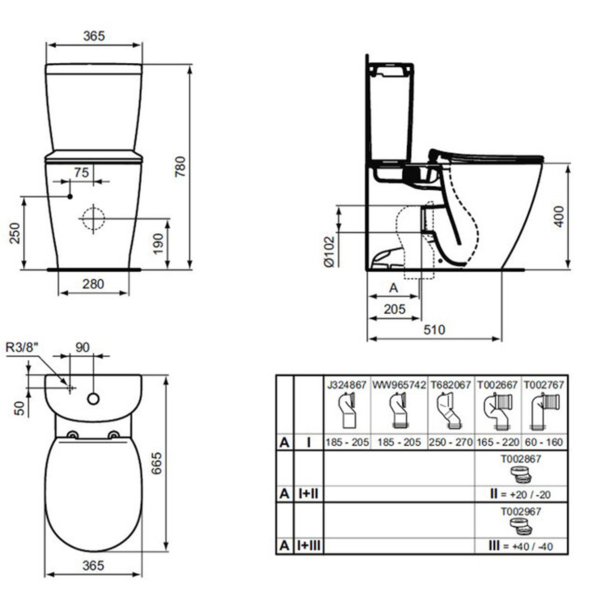 Ideal Standard Connect Чаша для унитаза моноблок безободковая, цвет: euro white E039701