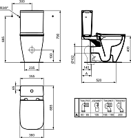 Ideal Standard I.Life Чаша для унитаза моноблок с бачком и крышкой микролифт, цвет: euro white T534801