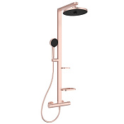 Ideal Standard Alu+ Душевая стойка: термостат, верхний душ 26 см, лейка, штанга 111,3 см, цвет: rose BD583RO