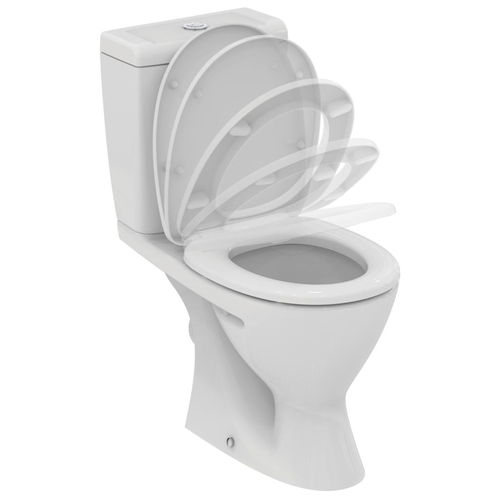Ideal Standard Eurovit Чаша для унитаза моноблок с крышкой микролифт, цвет: euro white V337101