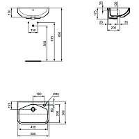 Ideal Standard I.Life S Раковина мебельная 50x36 см, с переливом, цвет: euro white T458801