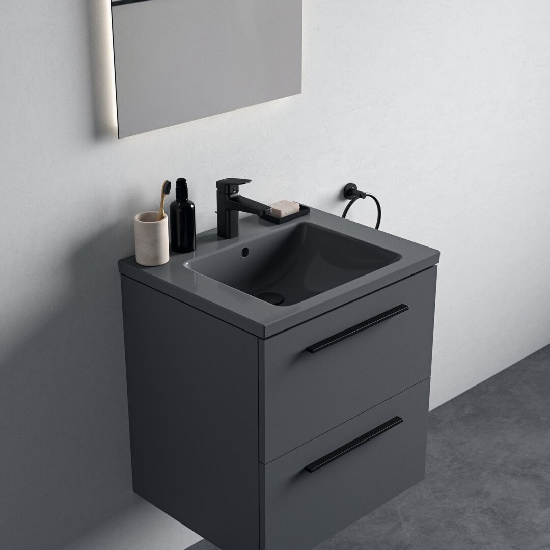 Ideal Standard I.Life B Раковина мебельная 61x15,5 см, с переливом, цвет: grey glossy T460558