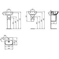 Ideal Standard I.Life A Раковина подвесная 40x36 см, с переливом, цвет: euro white T470801