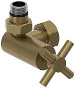 Сунержа Вентиль регулировки темпер. 3D левый (крест), НР G 1/2 / НГ G 3/4, цвет: золотой шёлк мат. 32-1410-1234