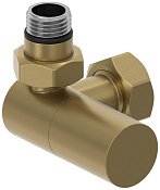 Сунержа Вентиль регулировки темпер. 3D левый (цилиндр), НР G 1/2 / НГ G 3/4, цвет: золотой шёлк мат. 32-1402-1234