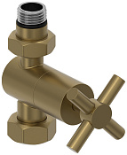Сунержа Вентиль регулировки темпер. прямой (крест), НР G 1/2 / НГ G 3/4, цвет: золотой шёлк мат. 32-1409-1234