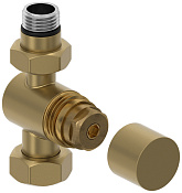 Сунержа Вентиль регулировки темпер. прямой (шестигран), НР G 1/2 / НГ G 3/4, цвет: золотой шёлк мат. 32-1405-1234