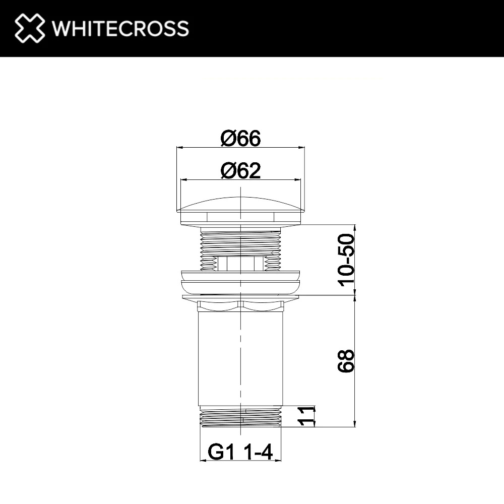 Whitecross Донный клапан с переливом, цвет: хром глянцевый A706CR