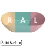 Whitecross Tawna Ванна отдельностоящая 165,5х79,5 см, перелив по центру, цвет: по RAL матовый 0218.165080.2XXXX