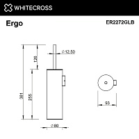 Whitecross Ergo Ершик для унитаза подвесной с колбой из нерж. стали, цвет: золото брашированное ER2272GLB