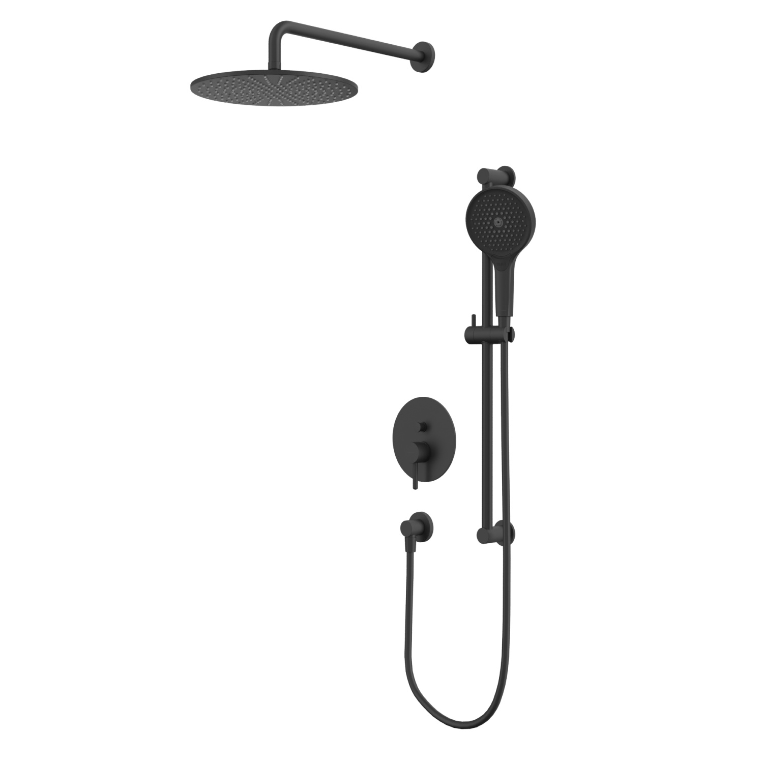 Whitecross Y Смеситель для душа с внутренней частью, настенный верхний душ, цвет: черный матовый YSET05TOPBL