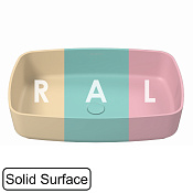 Whitecross Jasper Раковина чаша из Solid Surface 58х38 см, без перелива, цвет: по RAL матовый 0741.058038.2XXXX