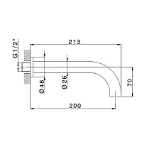 Cisal Less New Излив для ванны настенный 20 см, цвет: nero opaco LN00024040