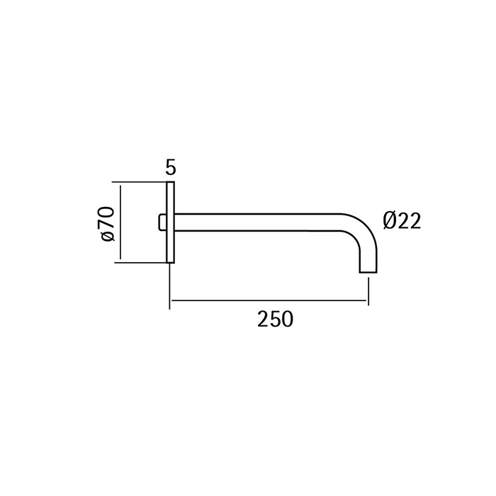 Cisal Less New Излив для ванны настенный 25 см, цвет: brushed stainless steel ZZ9A7800D1