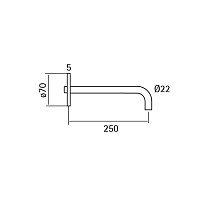 Cisal Less New Излив для ванны настенный 25 см, цвет: brushed stainless steel ZZ9A7800D1