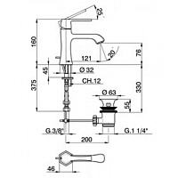 Cisal Roadster Смеситель для биде, с донным клапаном, цвет: chrome RA00055021