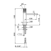 Cisal X32 Смеситель для раковины, без д/к, длина излива 13 см, цвет: brushed stainless steel X2000504D1