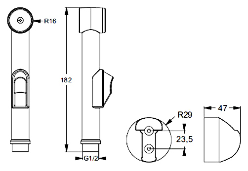 Ideal Standard Гигиенический душ с держателем и шлангом 125 см, цвет: chrome B960941AA