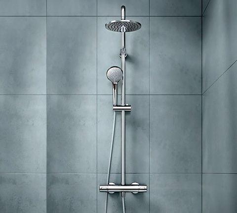Ideal Standard IdealRain Душевая стойка: термостат, верхний душ, штанга 158 см, цвет: chrome A5778AA