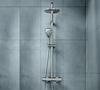 Ideal Standard IdealRain Душевая стойка: термостат, верхний душ, штанга 158 см, цвет: chrome A5778AA