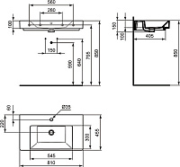 Ideal Standard Strada Раковина подвесная 81х45,5 см с переливом, цвет: euro white K078801