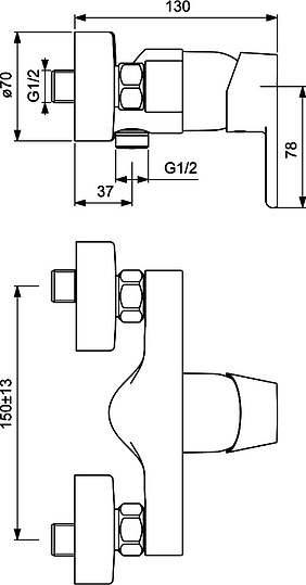 Ideal Standard Vito Смеситель для душа, цвет: chrome B0411AA