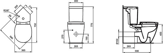 Ideal Standard Connect Space Бачок для унитаза, цвет: euro white E120201