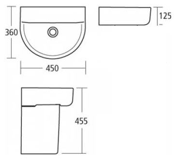 Ideal Standard Connect Раковина подвесная 45x36 см, с переливом, цвет: euro white E796801