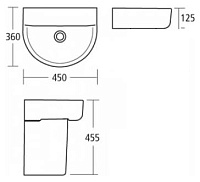 Ideal Standard Connect Раковина подвесная 45x36 см, с переливом, цвет: euro white E796801