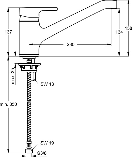 Ideal Standard Active Смеситель для кухни, цвет: chrome B8079AA