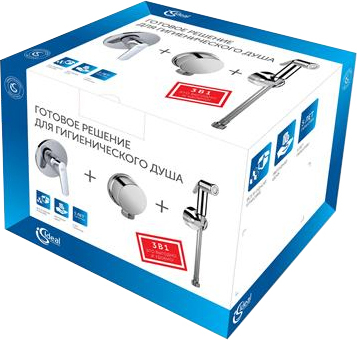 Ideal Standard Гигиенический душ со смесителем, шланговым подключением и шлангом, цвет: chrome B0040AA