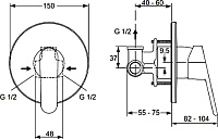 Ideal Standard Гигиенический душ со смесителем, шланговым подключением и шлангом, цвет: chrome B0040AA
