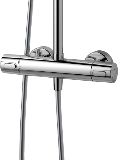 Ideal Standard Ideal duo Душевая стойка: термостат, верхний душ, лейка, штанга 105 см, цвет: chrome A5686AA