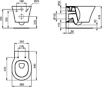 Ideal Standard Connect Air Унитаз подвесной 36x54 см безободковый, цвет: euro white E005401