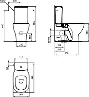 Ideal Standard Tesi Чаша для унитаза моноблок безободковая, цвет: euro white T008201