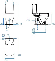 Ideal Standard Tesi Чаша для унитаза моноблок безободковая, цвет: euro white T008701