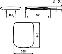 Ideal Standard Esedra Крышка-сиденье для унитаза, дюропласт, цвет: euro white T318201