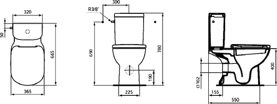 Ideal Standard Tempo Чаша для унитаза моноблок, цвет: euro white T331201
