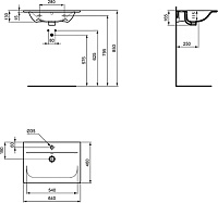 Ideal Standard Connect Air Раковина подвесная 64x46 см, с переливом, цвет: euro white E028901