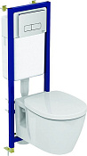 Ideal Standard Connect Комплект: инсталляция, кнопка смыва, унитаз безободковый, цвет: euro white W880101