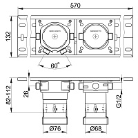 Keuco Armaturenzubehör Встраиваемый блок для термостата на 2 потребителя 59953 002170