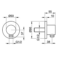 Keuco Ixmo Шланговое подключение DN15, круглая розетка, цвет: красное золото 59547 290001