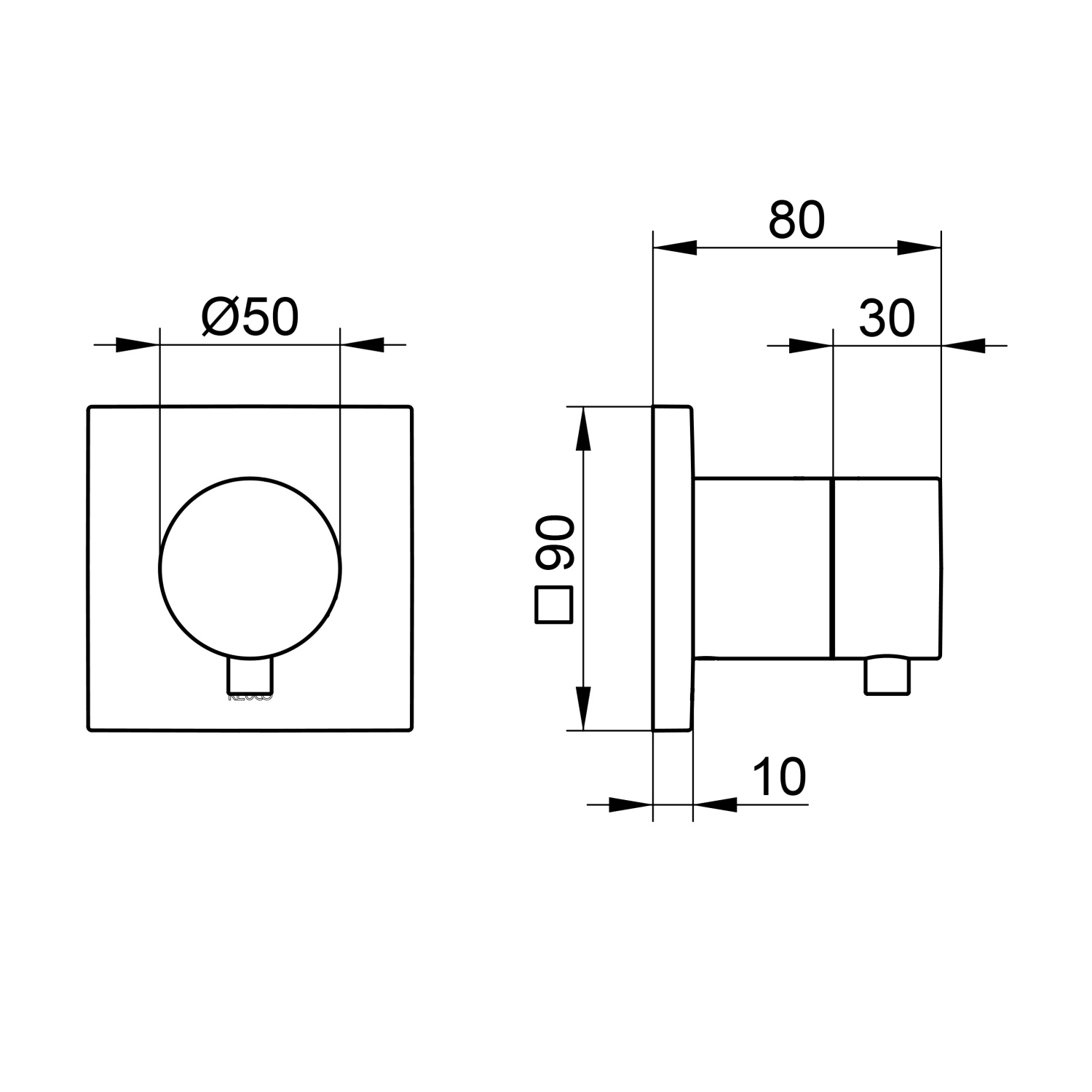 Keuco Ixmo Запорный вентиль DN15, внешняя часть, цвет: латунь 59541 251002