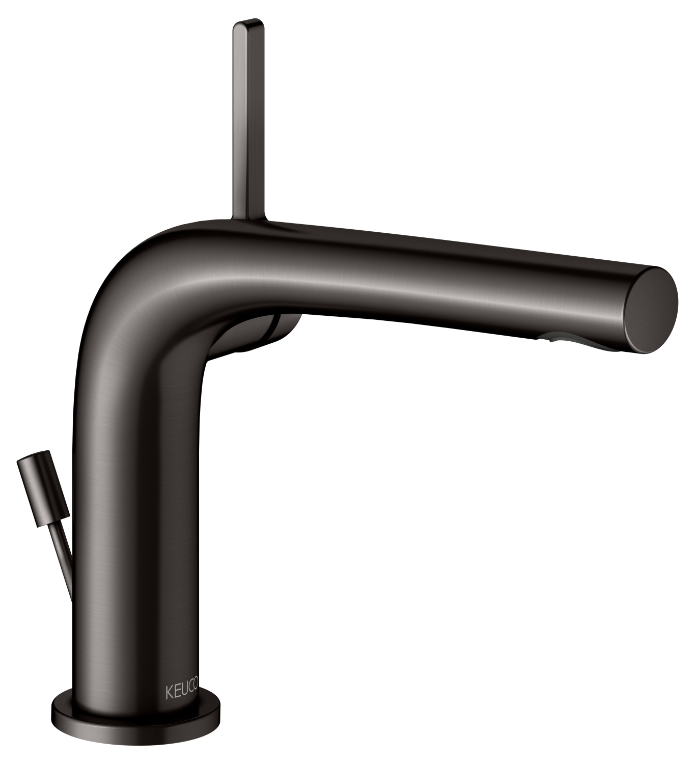 Keuco Edition 400 Смеситель для раковины рычаж. 120, с д/к и гарнитуром слива, цвет: титан черный 51504 350002