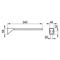 Keuco Aveno Полотенцедержатель 34 см, с клеевым комплектом, подвесной, цвет: хром 14622 010000