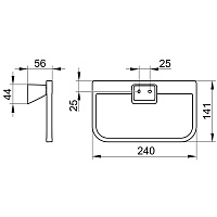 Keuco Aveno Полотенцедержатель 24 см, подвесной, с клеевым комплектом, цвет: хром 14621 010000