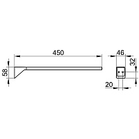 Keuco Aveno Полотенцедержатель 45 см, с клеевым комплектом, подвесной, цвет: черный матовый 14620 370000