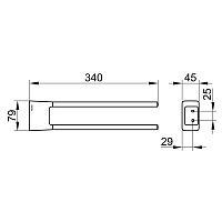Keuco Aveno Полотенцедержатель двойной 34 см, с клеевым комплектом, подвесной, цвет: хром 14619 010000