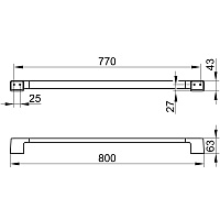 Keuco Aveno Полотенцедержатель 80 см, с клеевым комплектом, подвесной, цвет: черный матовый 14601 370800