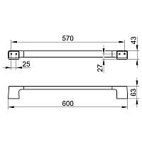 Keuco Aveno Полотенцедержатель 60 см, с клеевым комплектом, подвесной, цвет: хром 14601 010600